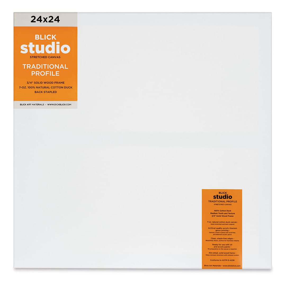 Open in modal - Blick Studio Stretched Cotton Canvas - Traditional Profile, 24" x 24" (front)