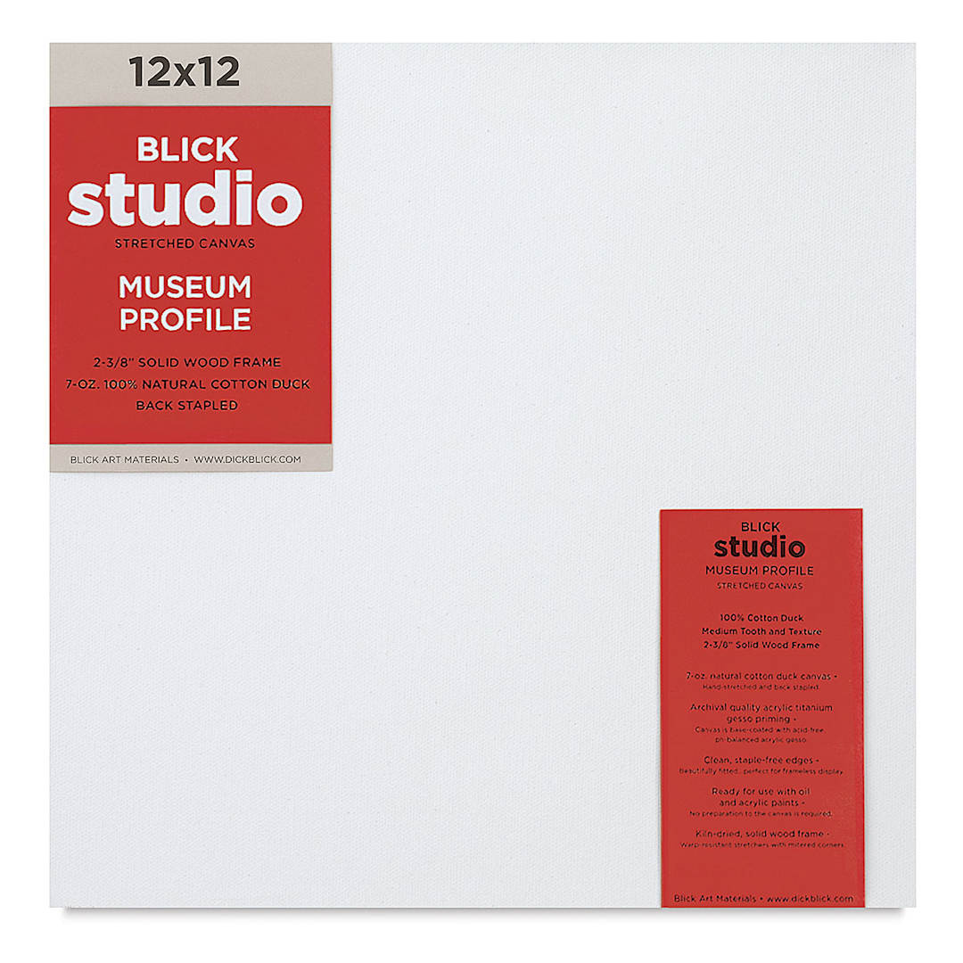 Open in modal - Blick Studio Stretched Cotton Canvas - Museum Profile, 12" x 12" (front)