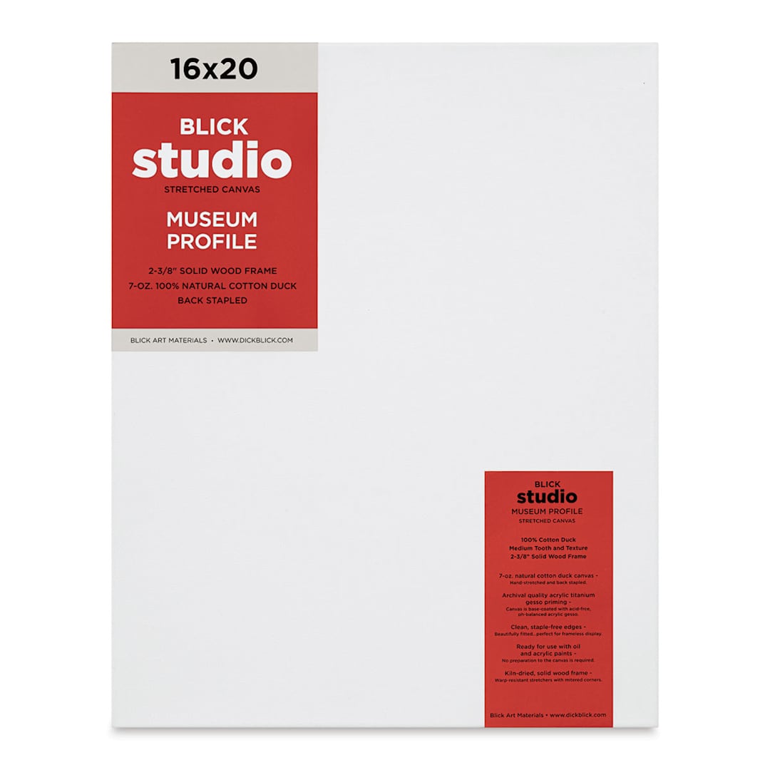 Open in modal - Blick Studio Stretched Cotton Canvas - Museum Profile, 16" x 20"
