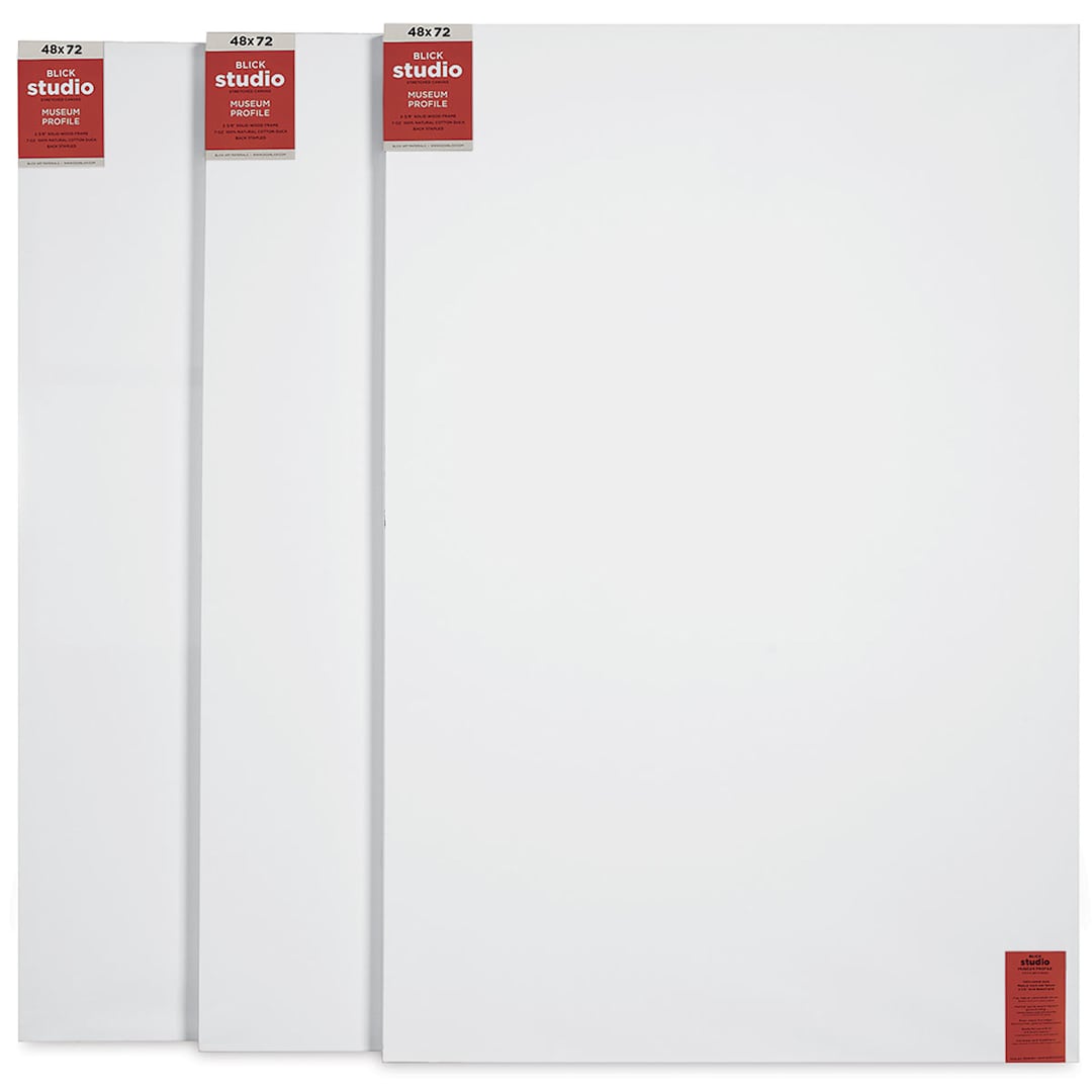 Open in modal - Blick Studio Stretched Cotton Canvas - Museum Profile, 48" x 72", Pkg of 3 (fronts)