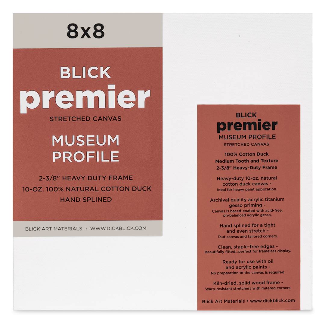 Open in modal - Blick Premier Stretched Cotton Canvas - Museum Profile, Splined, 8" x 8", front