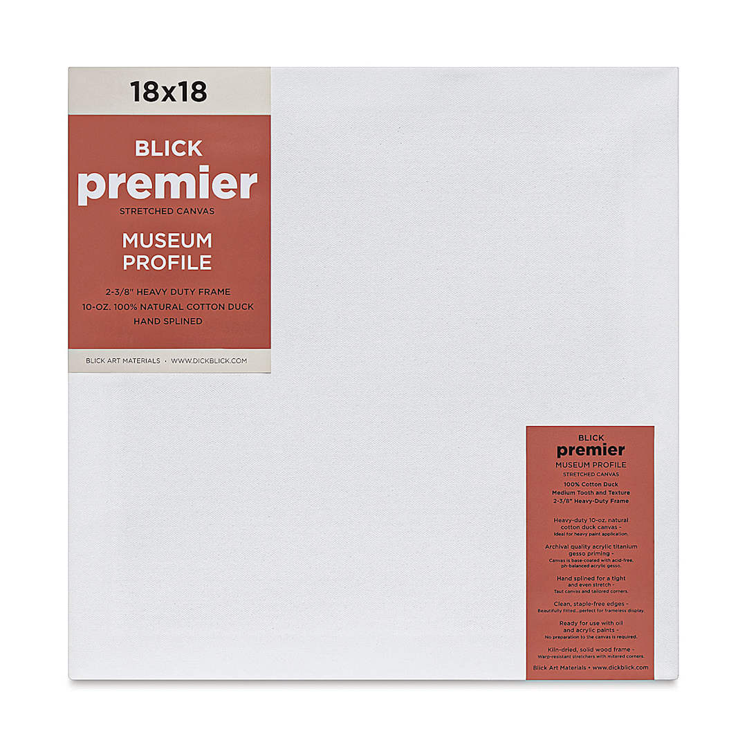 Open in modal - Blick Premier Stretched Cotton Canvas - Museum Profile, Splined, 18" x 18" (front)