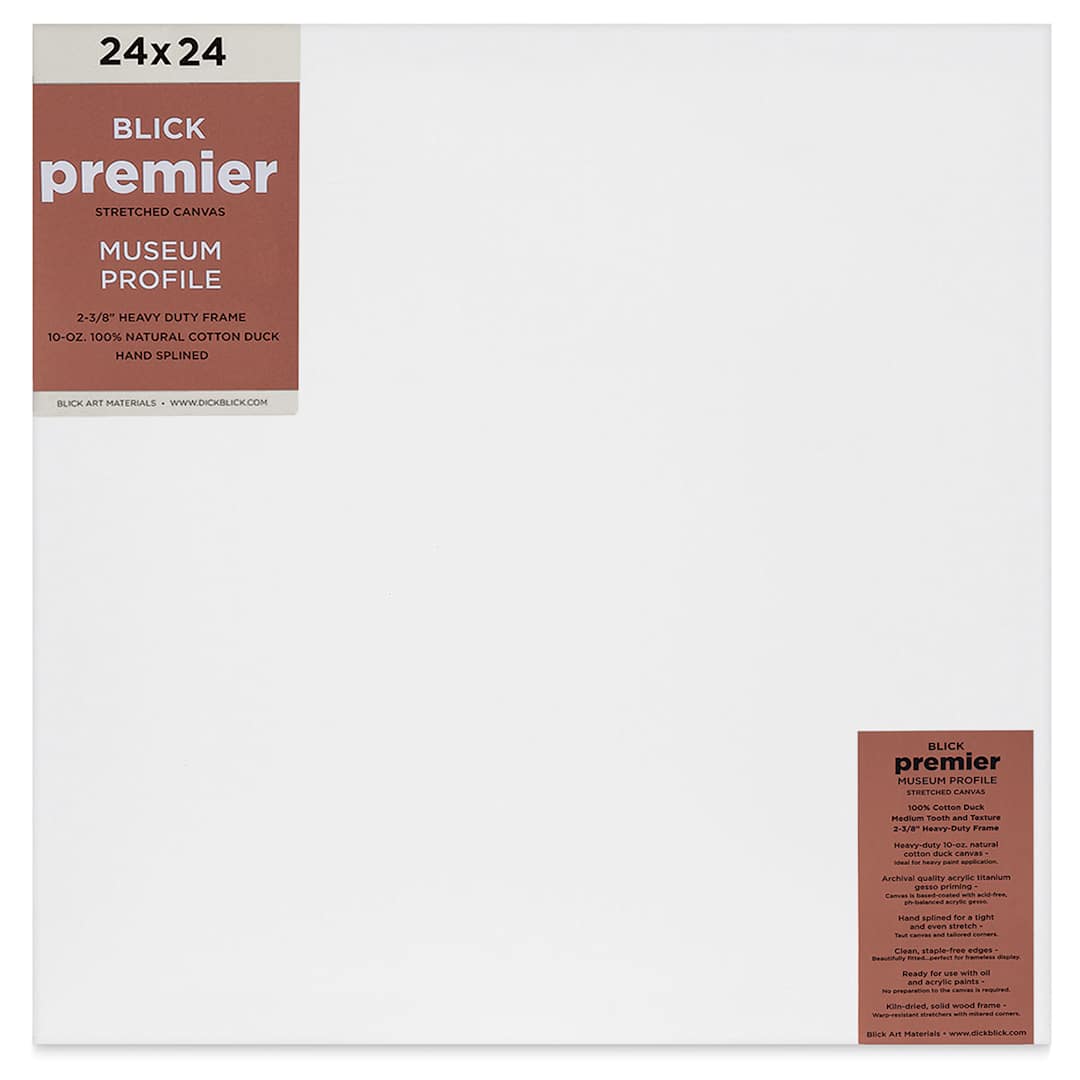 Open in modal - Blick Premier Stretched Cotton Canvas - Museum Profile, Splined, 24" x 24" (front)