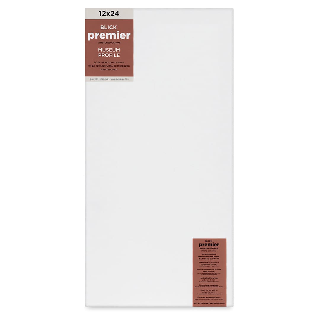 Open in modal - Blick Premier Stretched Cotton Canvas - Museum Profile, Splined, 12" x 24" (front)