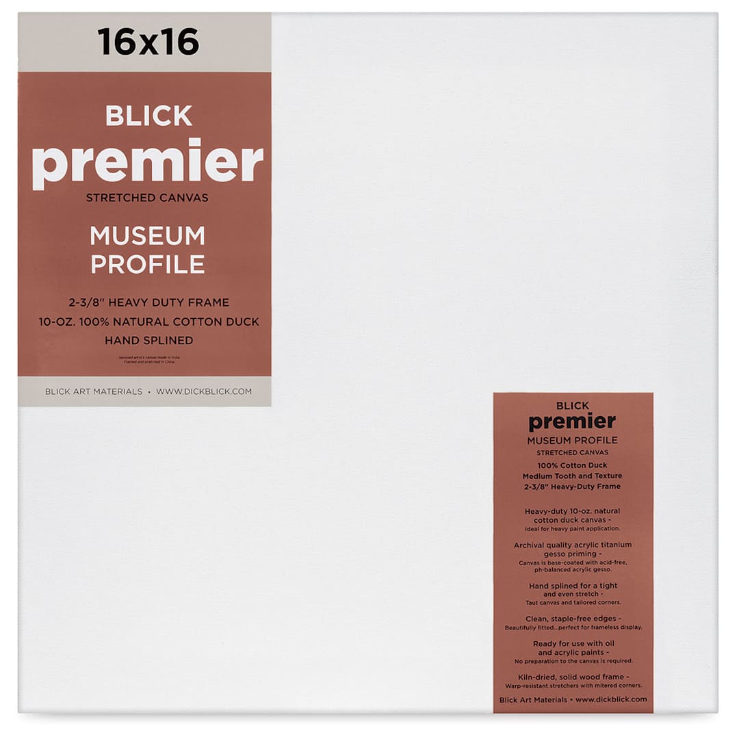 Open in modal - Blick Premier Stretched Cotton Canvas - Museum Profile, Splined, 16" x 16" (front)