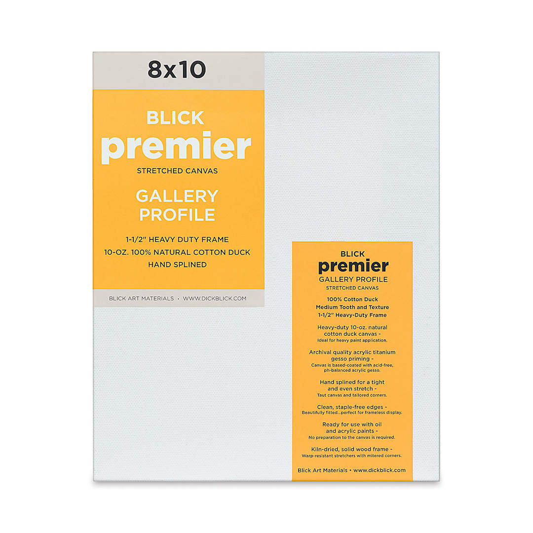 Open in modal - Blick Premier Stretched Cotton Canvas - Gallery Profile, Splined, 8" x 10" (front)