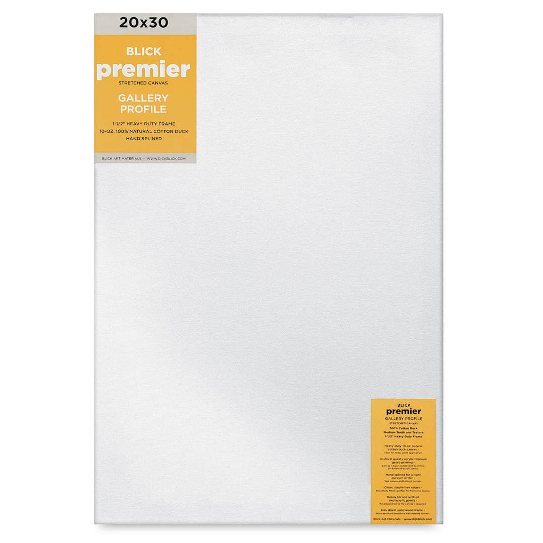 Open in modal - Blick Premier Stretched Cotton Canvas - Gallery Profile, Splined, 20" x 30" (front)