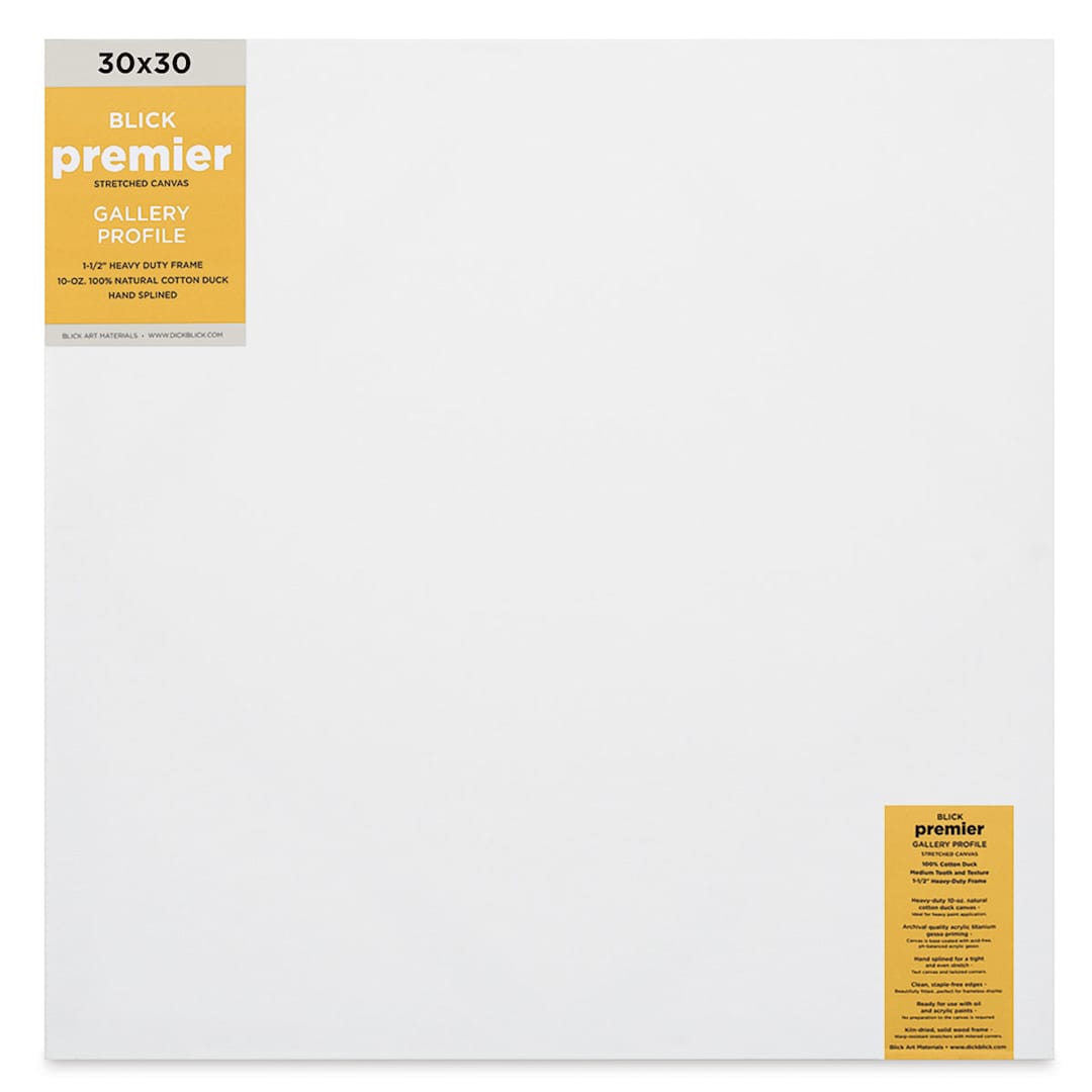 Open in modal - Blick Premier Stretched Cotton Canvas - Gallery Profile, Splined, 30" x 30" (front)