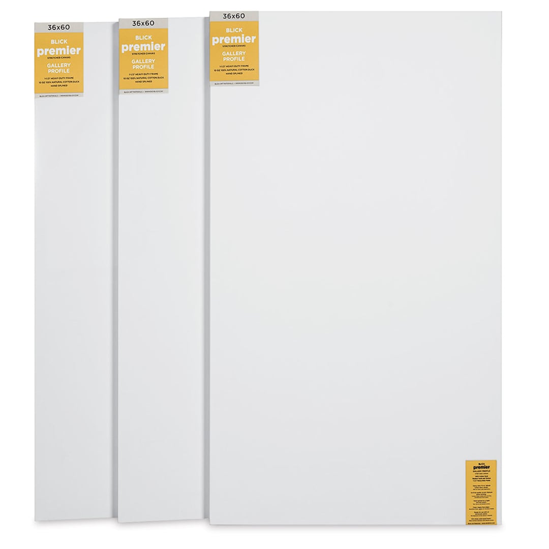Open in modal - Blick Premier Stretched Cotton Canvas - Gallery Profile, Splined, 36" x 60", Pkg of 3 (fronts)