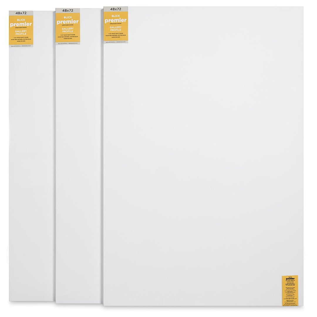 Open in modal - Blick Premier Stretched Cotton Canvas - Gallery Profile, Splined, 48" x 72", Pkg of 3 (three fronts)