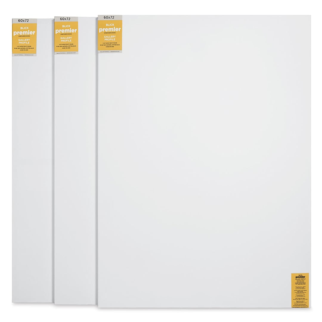Open in modal - Blick Premier Stretched Cotton Canvas - Gallery Profile, Splined, 60" x 72", Pkg of 3 (three fronts)