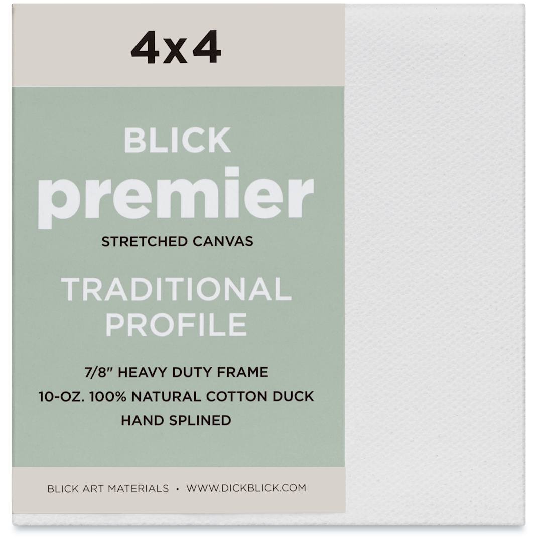 Open in modal - Blick Premier Stretched Cotton Canvas - Traditional Profile, Splined, 4" x 4", front