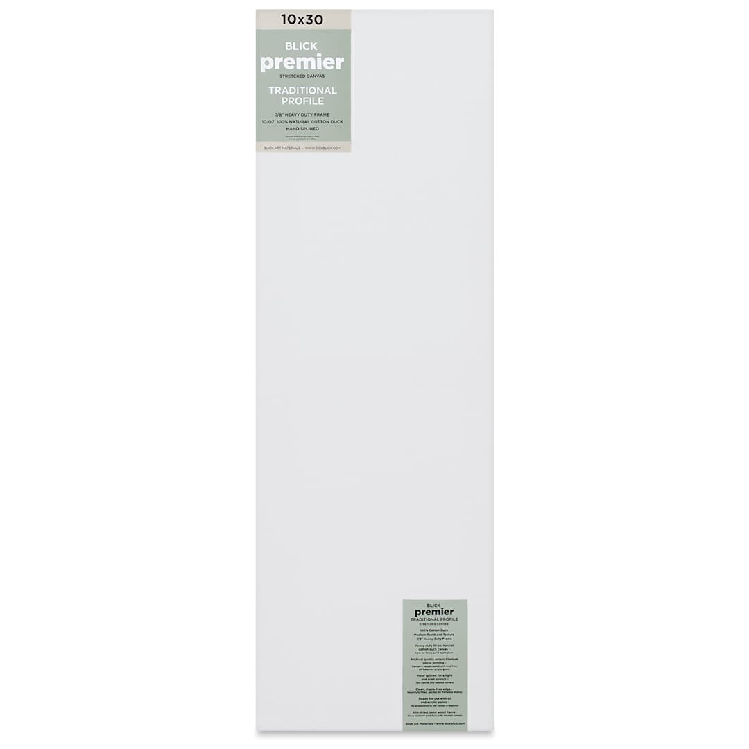 Open in modal - Blick Premier Stretched Cotton Canvas - Traditional Profile, Splined, 10" x 30", front