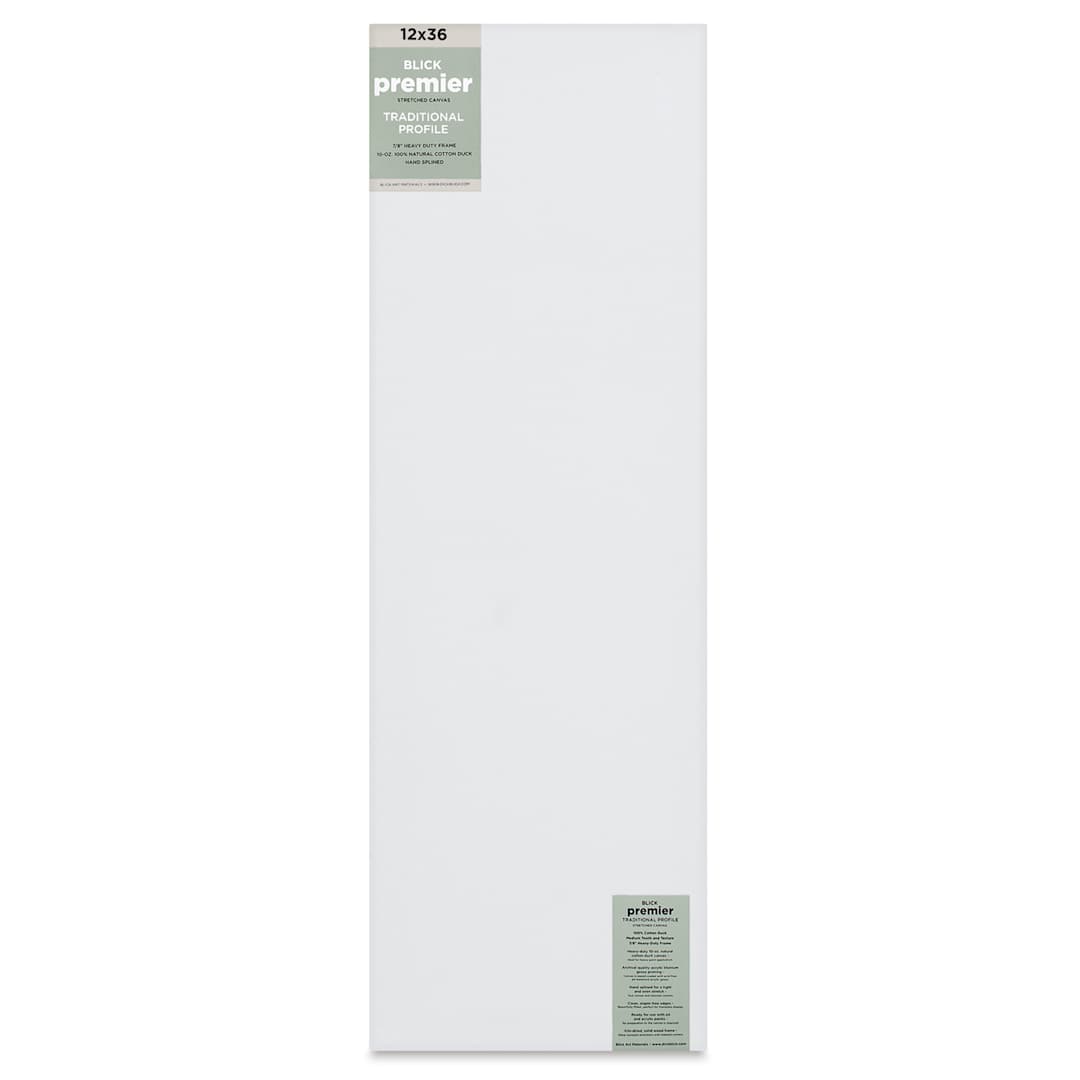 Open in modal - Blick Premier Stretched Cotton Canvas - Traditional Profile, Splined, 12" x 36", front