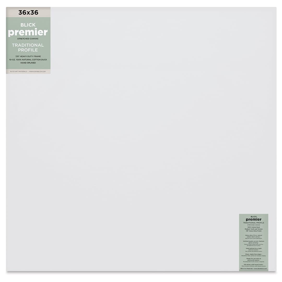 Open in modal - Blick Premier Stretched Cotton Canvas - Traditional Profile, Splined, 36" x 36", front