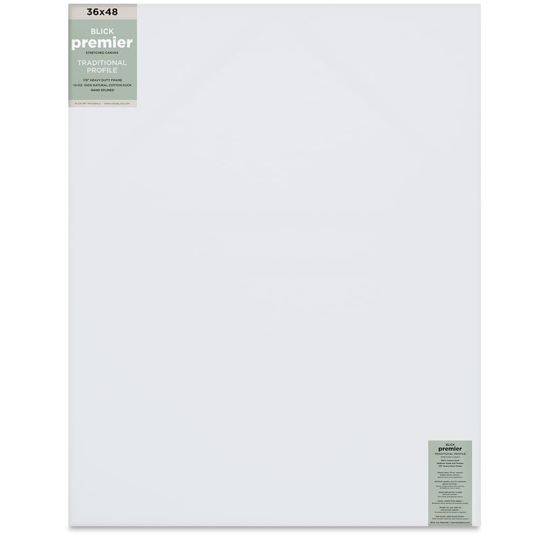 Open in modal - Blick Premier Stretched Cotton Canvas - Traditional Profile, Splined, 36" x 48", front