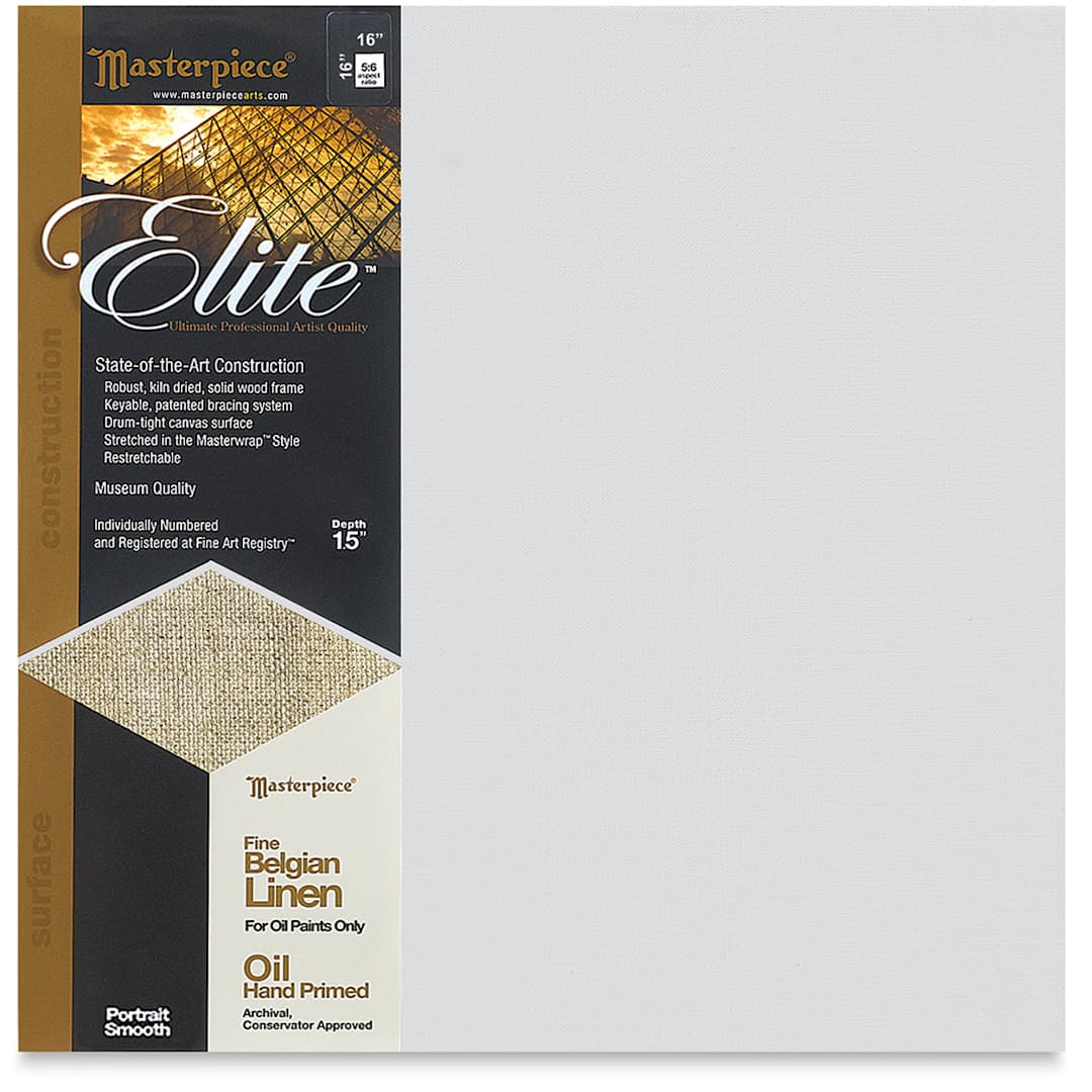 Open in modal - Masterpiece Elite Portrait Smooth Canvas - 16" x 16", Oil Primed