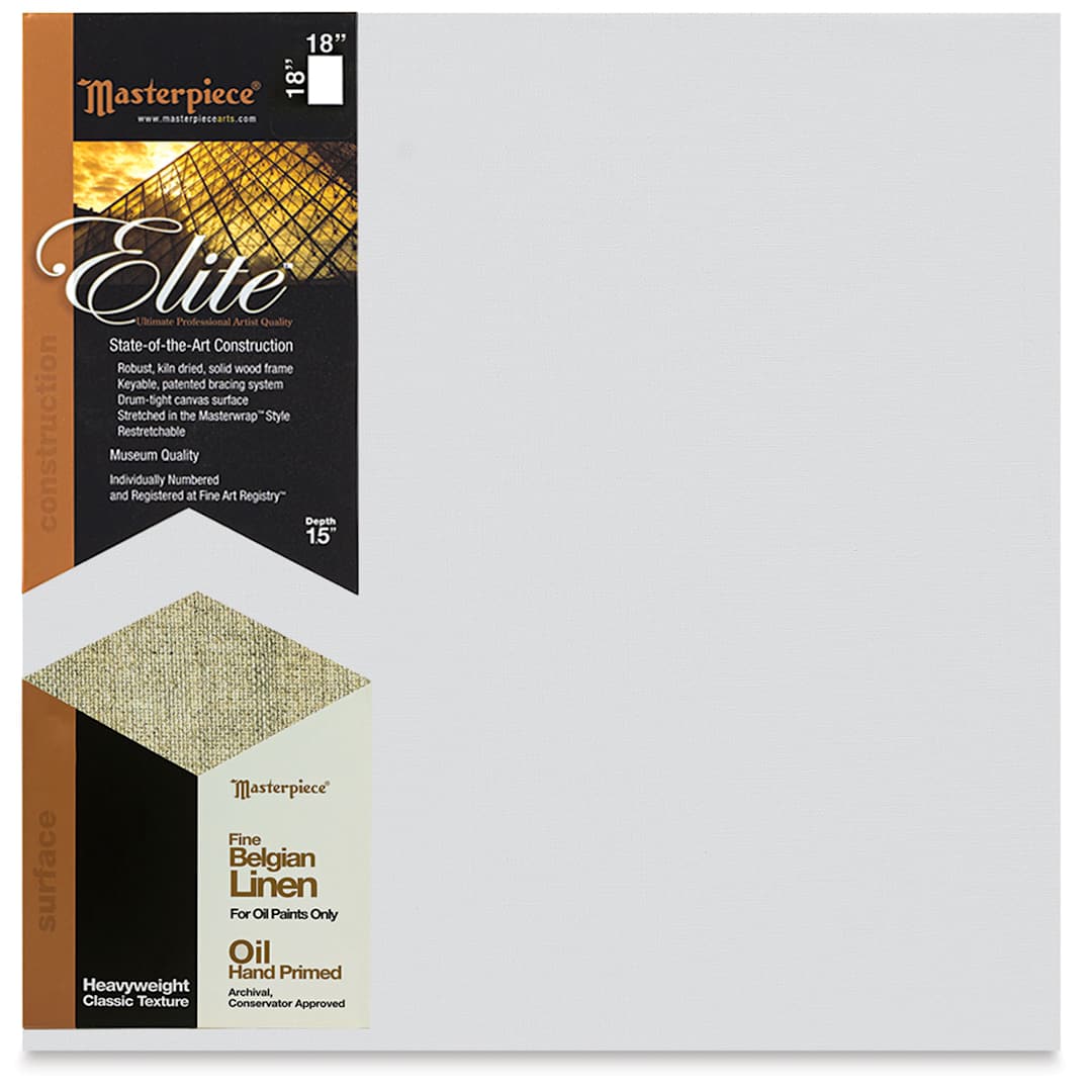 Open in modal - Masterpiece Elite Heavyweight Canvas - 18" x 18", Oil Primed