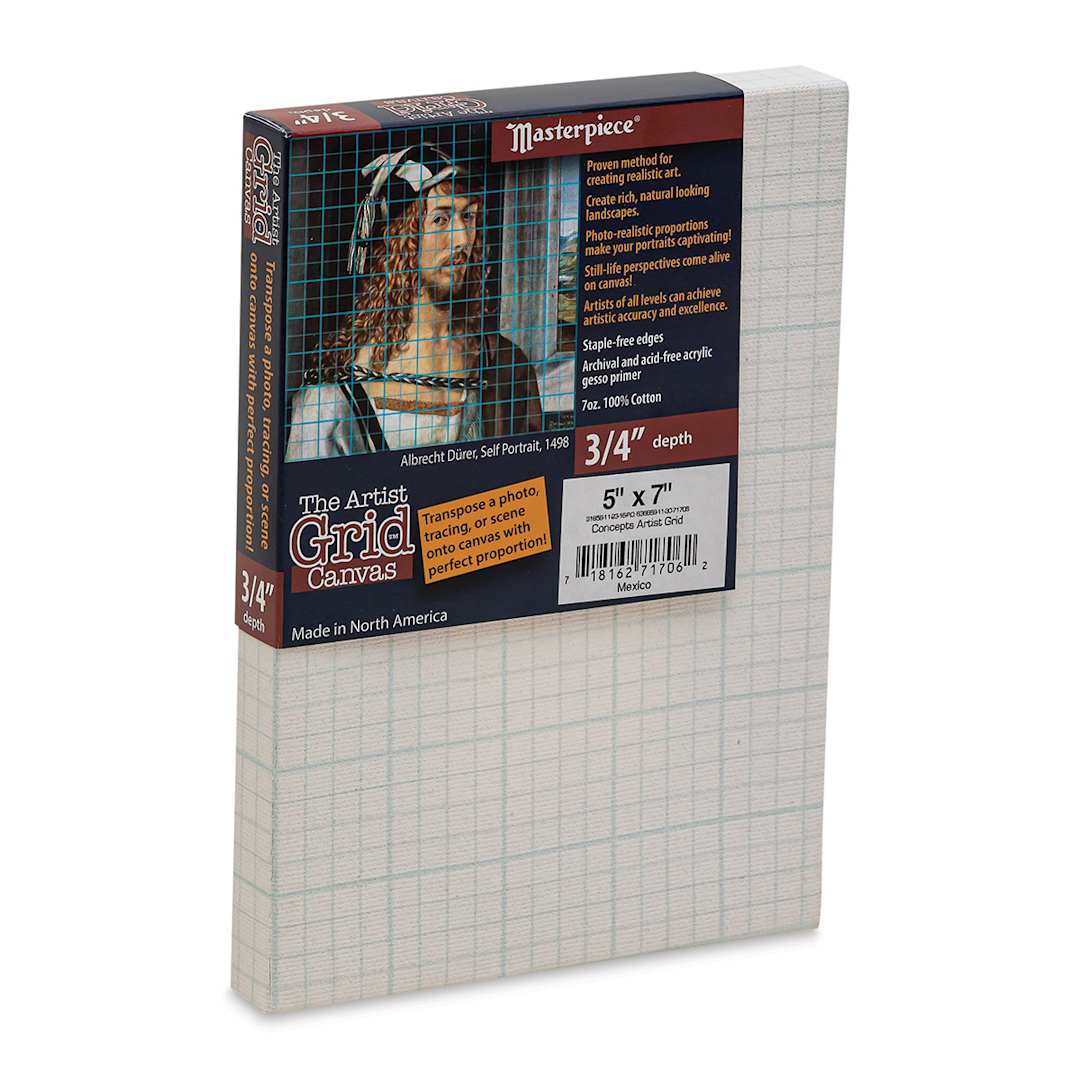 Open in modal - The Artist Grid 3/4" Profile Cotton Canvas - 5" x 7"