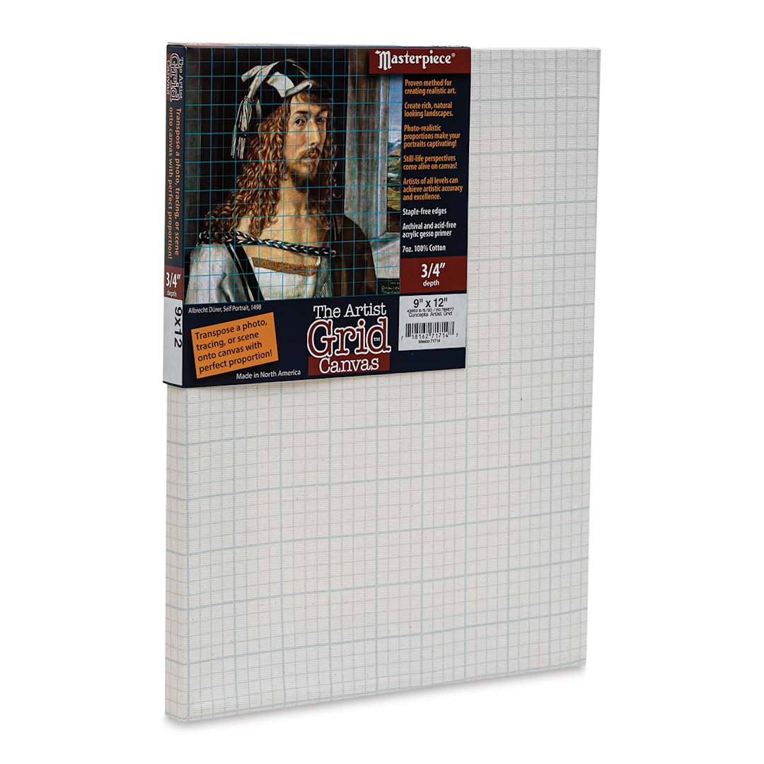 Open in modal - The Artist Grid 3/4" Profile Cotton Canvas - 9" x 12", Artist Grid