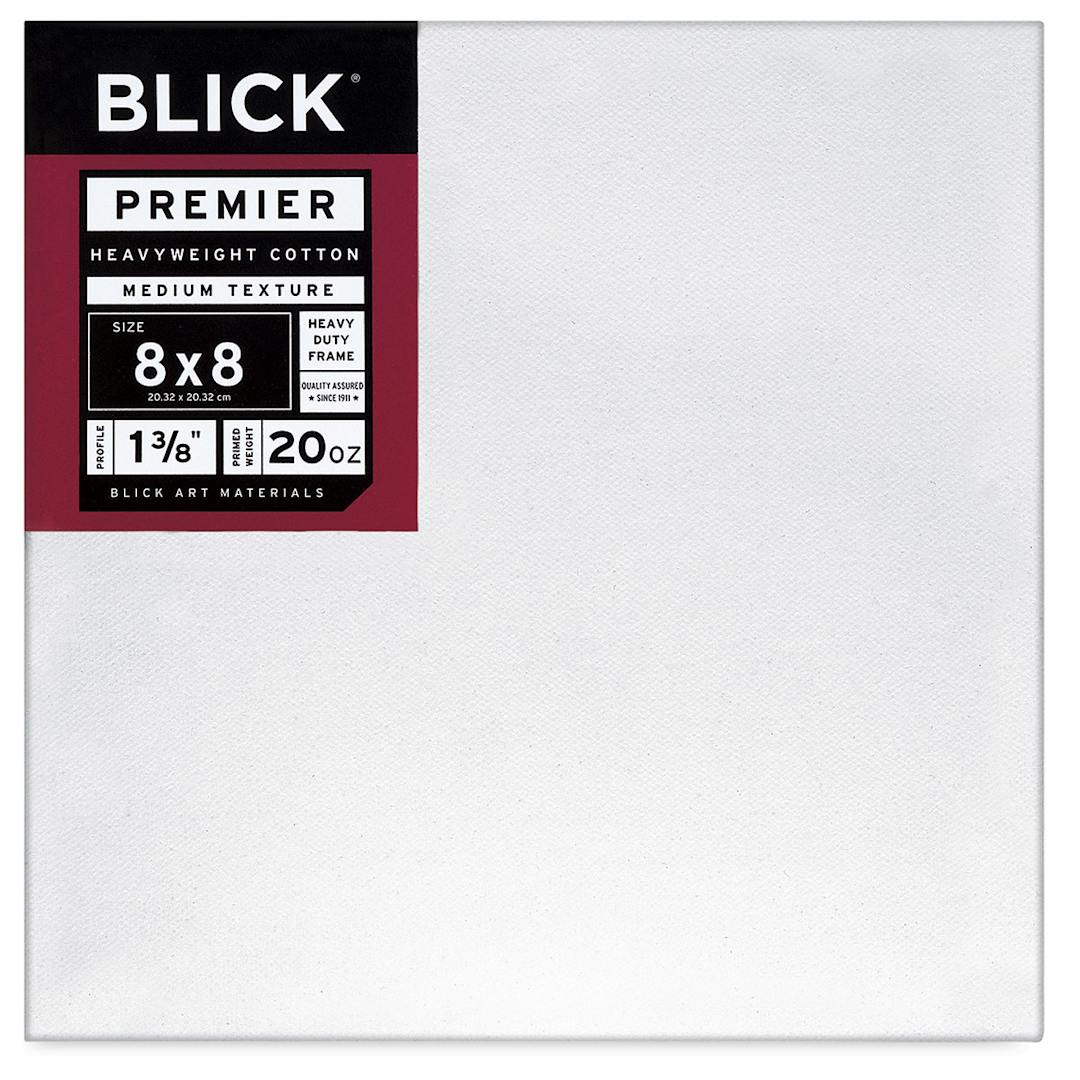 Open in modal - Blick Premier Heavyweight Stretched Cotton Canvas - 8" x 8", 1-3/8" Profile