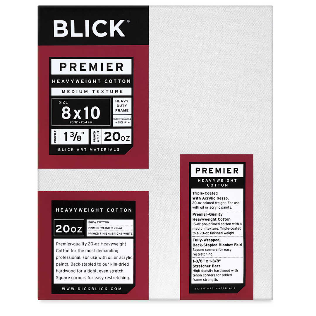 Open in modal - Blick Premier Heavyweight Stretched Cotton Canvas - 8" x 10", 1-3/8" Profile