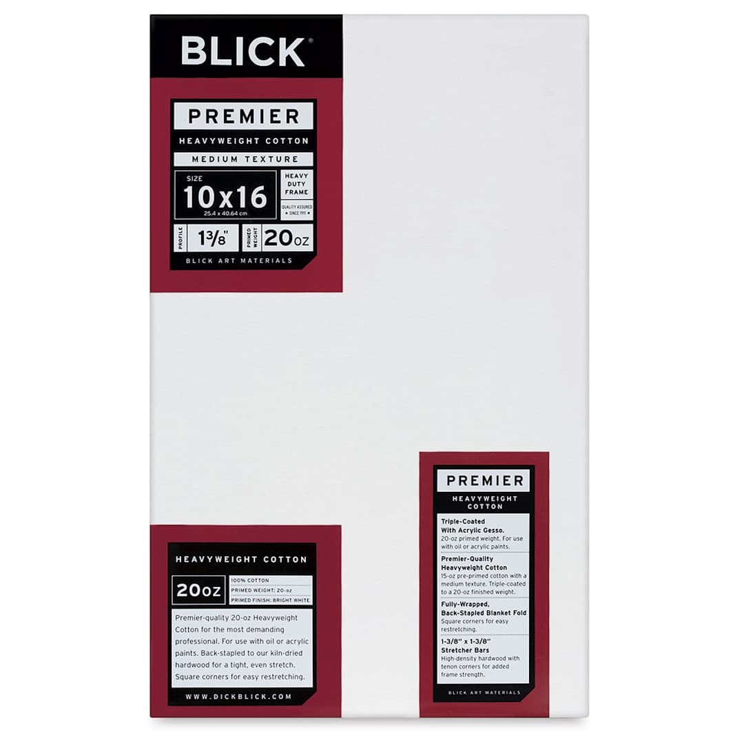 Open in modal - Blick Premier Heavyweight Stretched Cotton Canvas - 10" x 16", 1-3/8" Profile