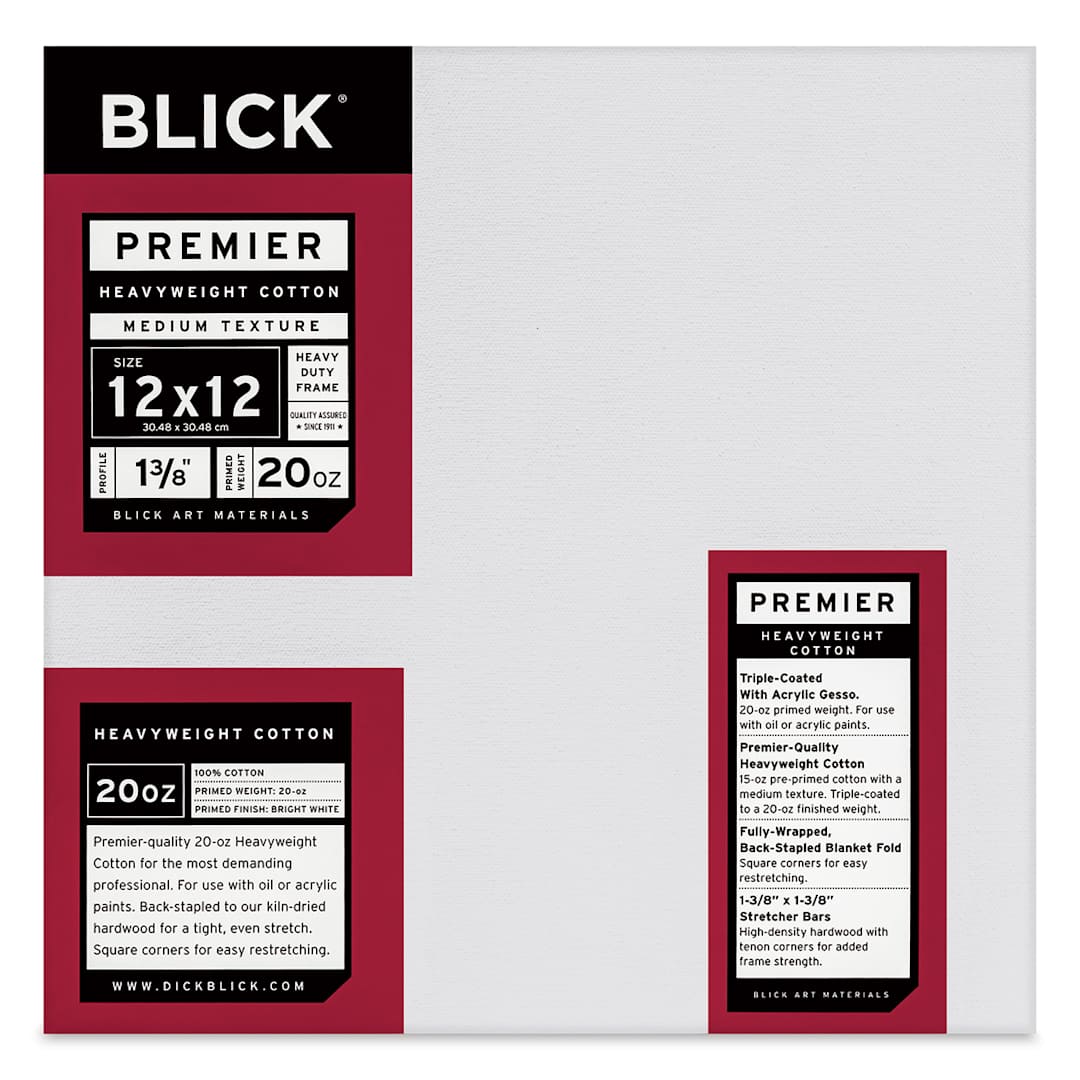 Open in modal - Blick Premier Heavyweight Cotton Canvas - 12" x 12", 1-3/8" Profile