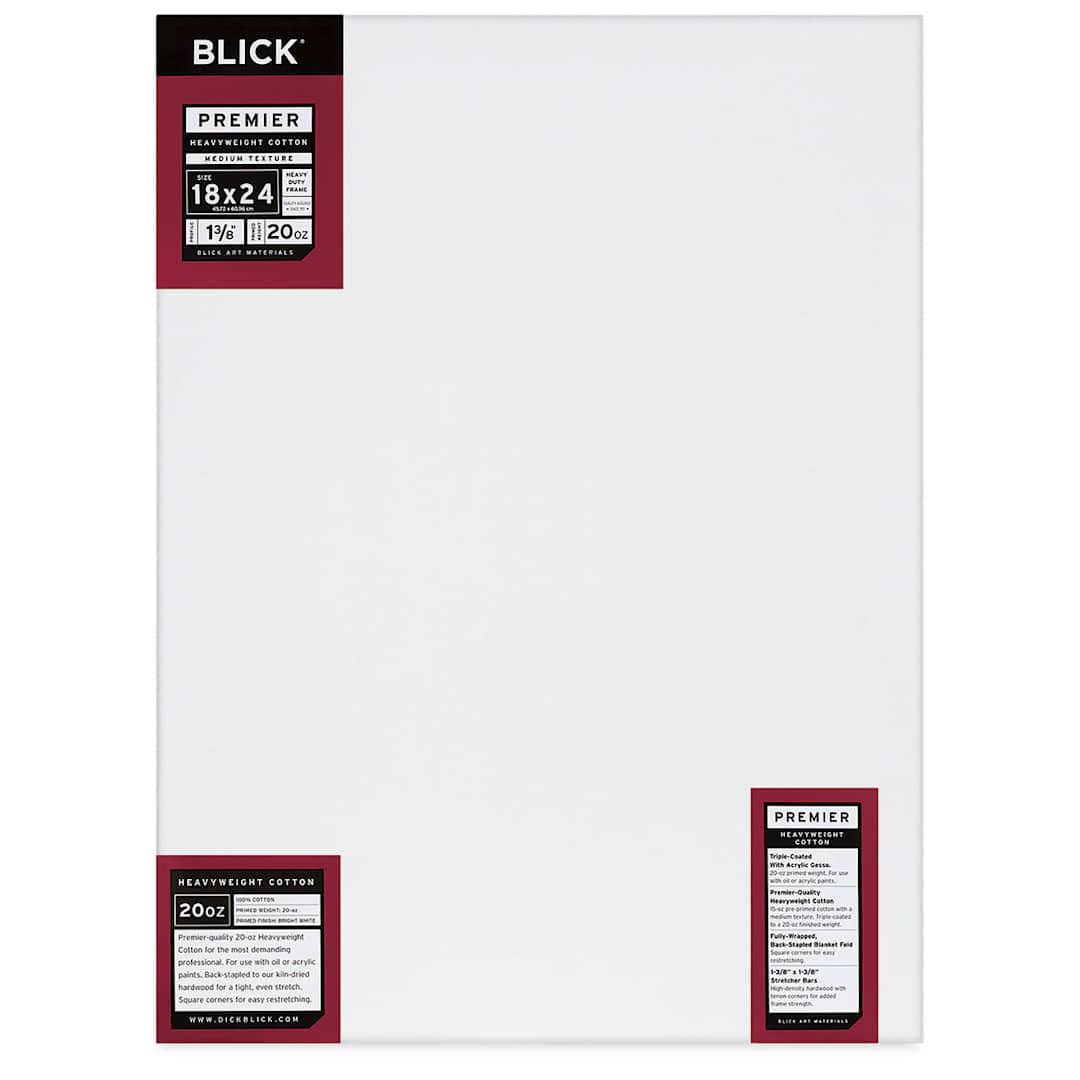 Open in modal - Blick Premier Heavyweight Stretched Cotton Canvas - 18" x 24", 1-3/8" Profile