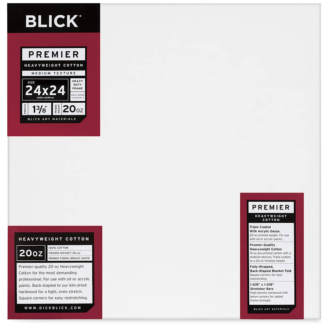 Open in modal - Blick Premier Heavyweight Stretched Cotton Canvas - 24" x 24", 1-3/8" Profile