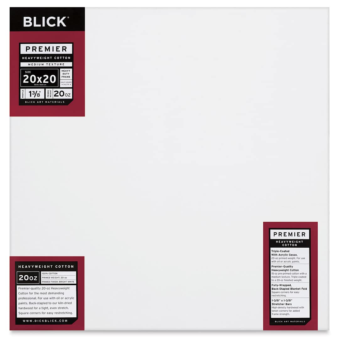 Open in modal - Blick Premier Heavyweight Stretched Cotton Canvas - 30" x 30", 1-3/8" Profile