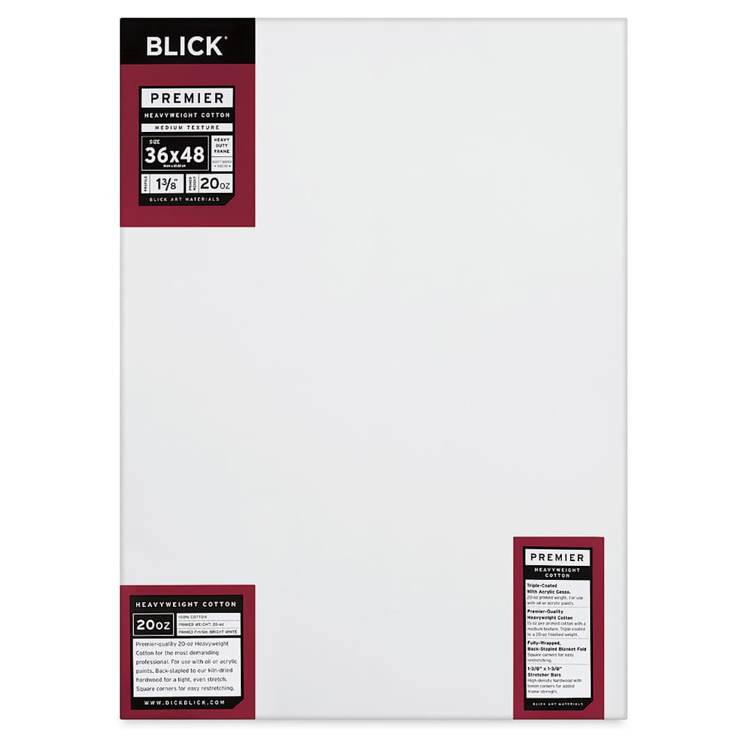 Open in modal - Blick Premier Heavyweight Stretched Cotton Canvas - 36" x 48", 1-3/8" Profile
