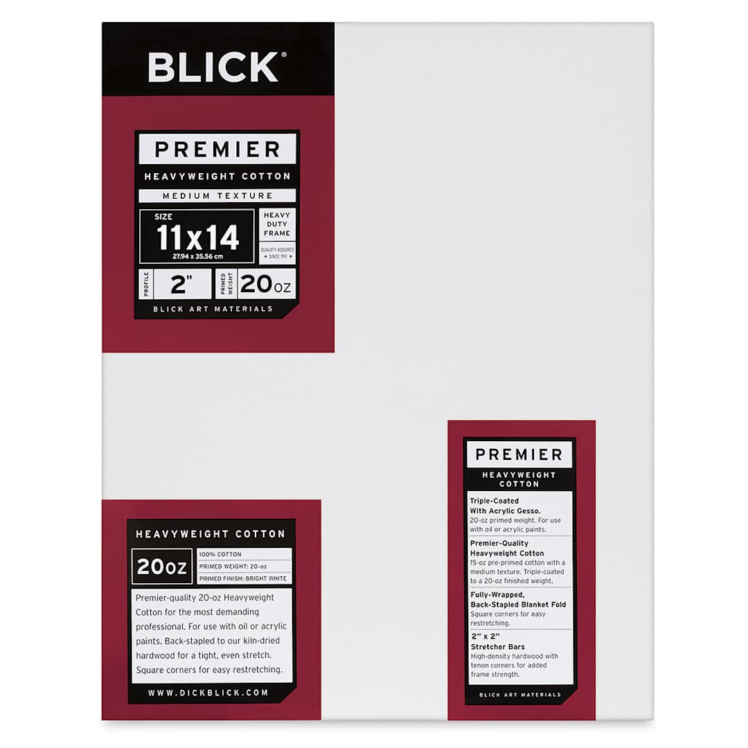 Open in modal - Blick Premier Heavyweight Stretched Cotton Canvas - 11" x 14", 2" Profile
