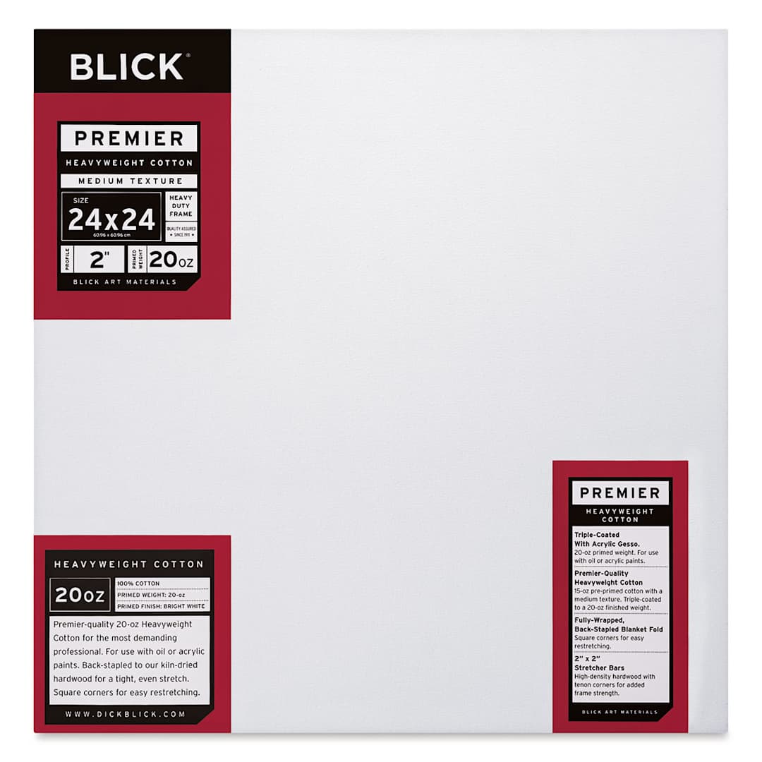Open in modal - Blick Premier Heavyweight Stretched Cotton Canvas - 24" x 24", 2" Profile