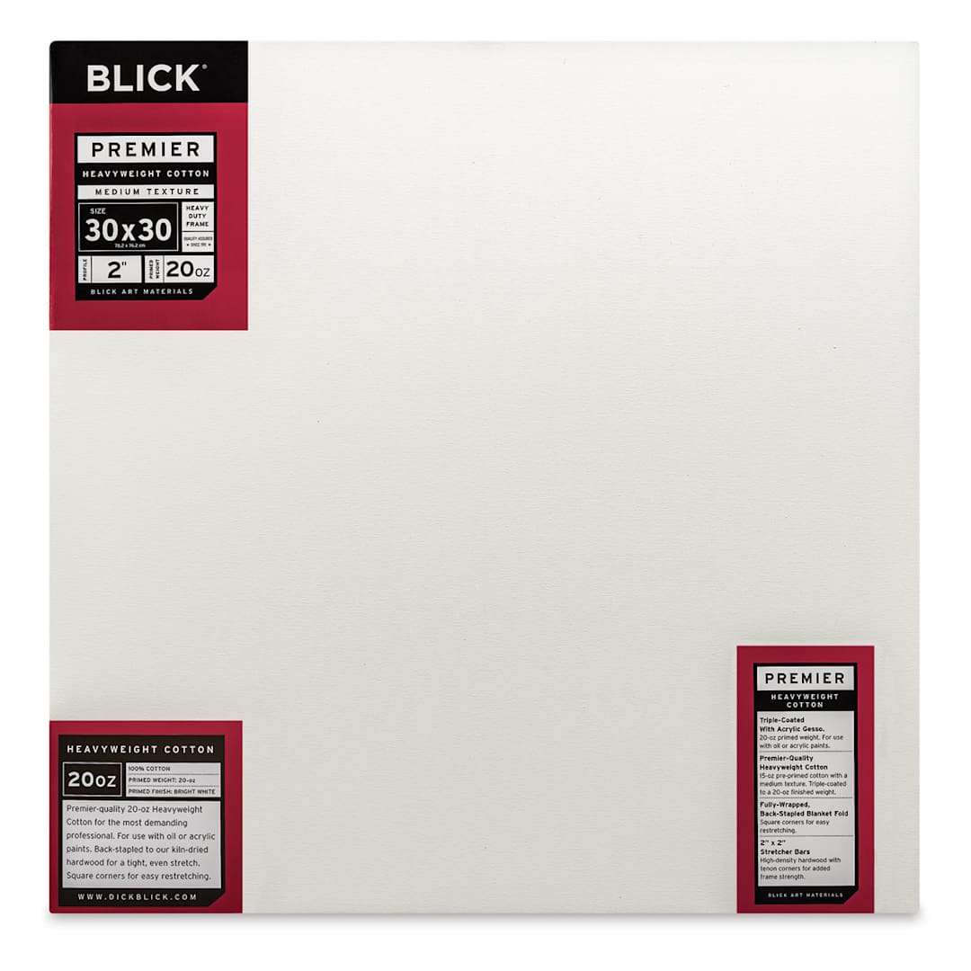Open in modal - Blick Premier Heavyweight Stretched Cotton Canvas - 30" x 30", 2" Profile