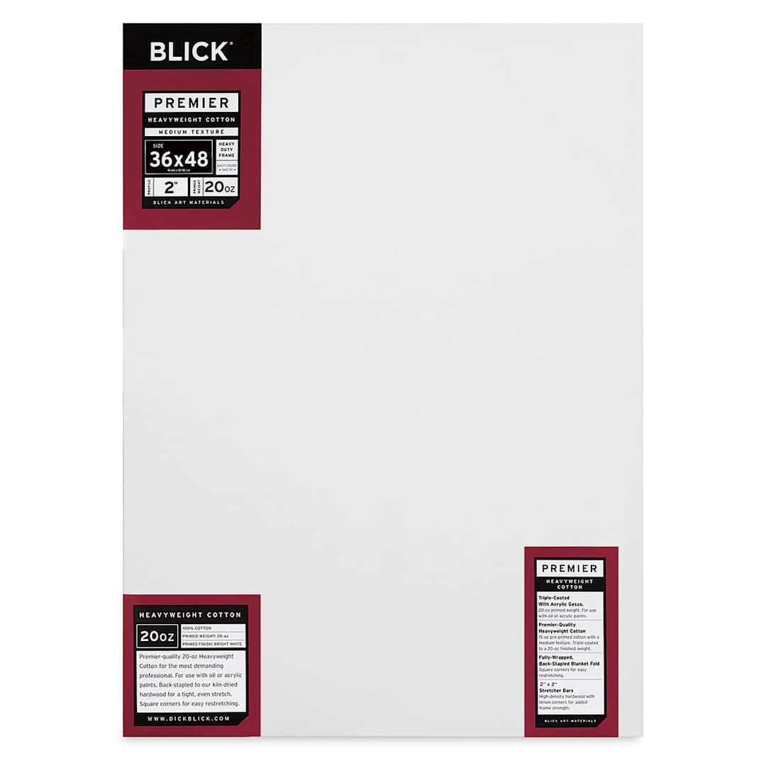 Open in modal - Blick Premier Heavyweight Stretched Cotton Canvas - 36" x 48", 2" Profile