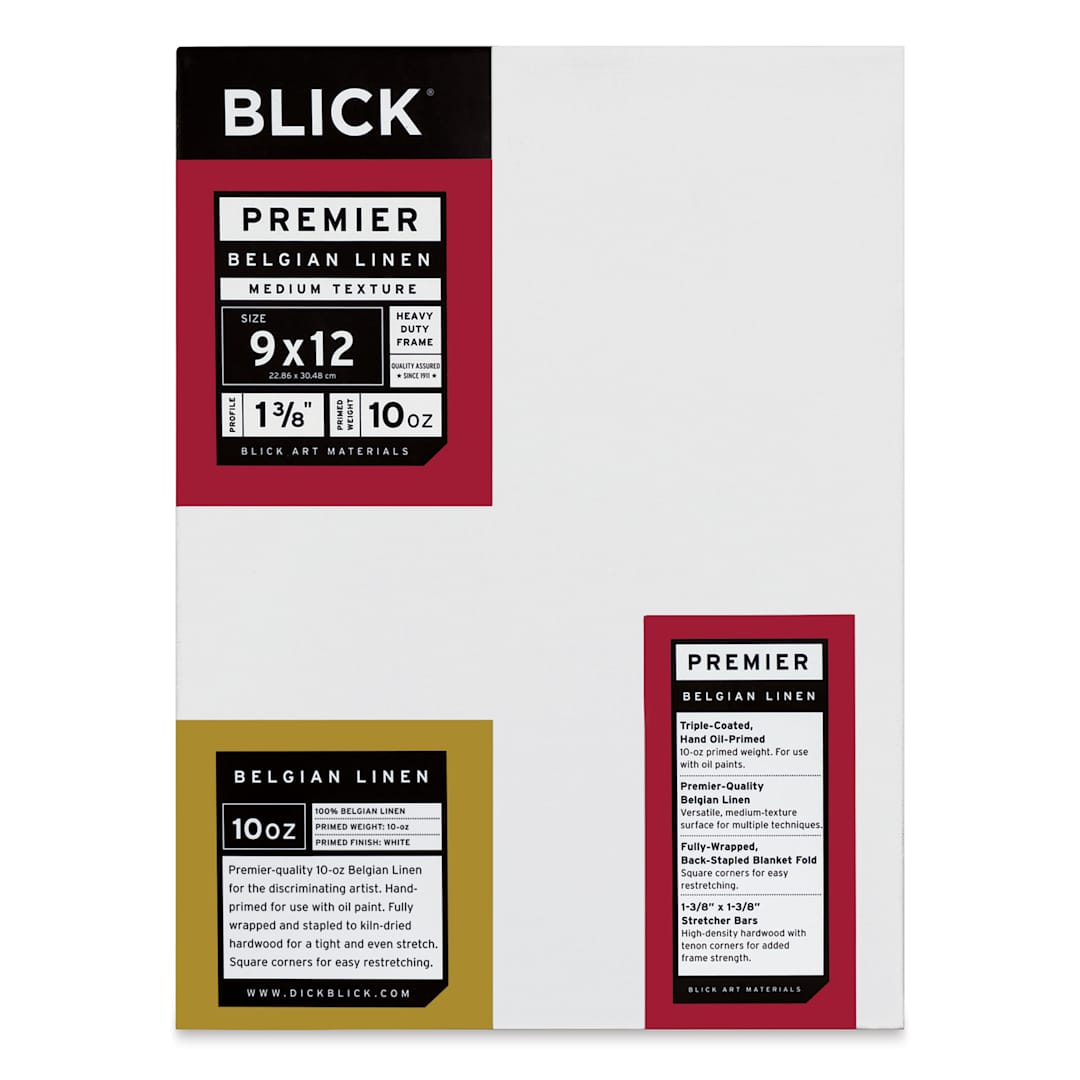 Open in modal - Blick Premier Belgian Linen - 9" x 12", Oil-Primed, 1-3/8" Profile