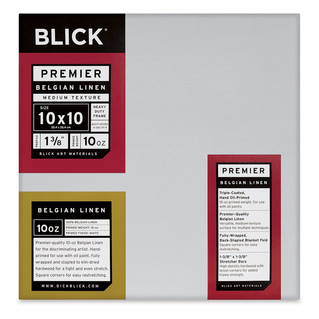 Open in modal - Blick Premier Belgian Linen - 10" x 10", Oil-Primed, 1-3/8" Profile