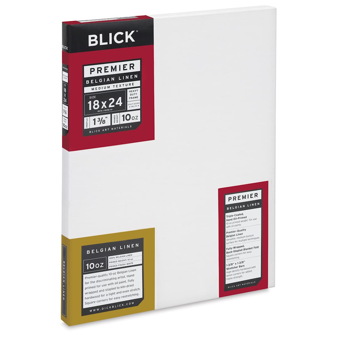 Open in modal - Blick Premier Belgian Linen - 18" x 24", Oil-Primed, 1-3/8" Profile