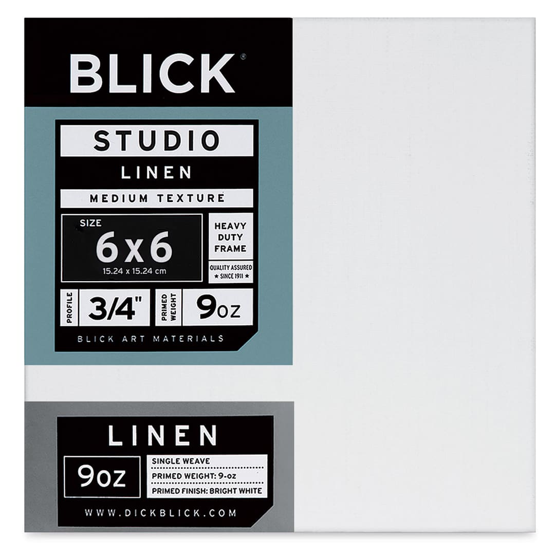 Open in modal - Blick Studio Linen Stretched Canvas - 6" x 6", Traditional 3/4" Profile