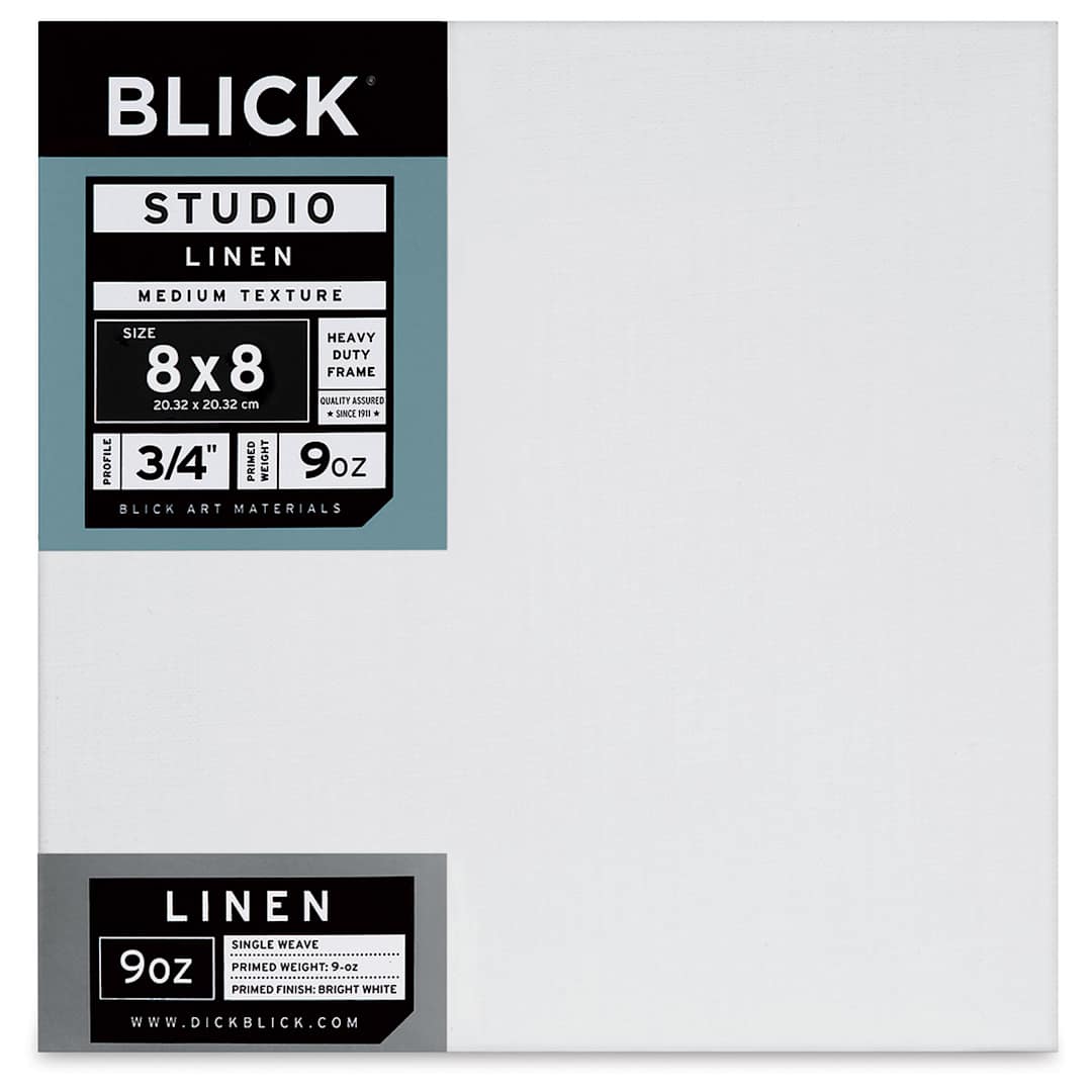 Open in modal - Blick Studio Linen Stretched Canvas - 8" x 8", Traditional 3/4" Profile