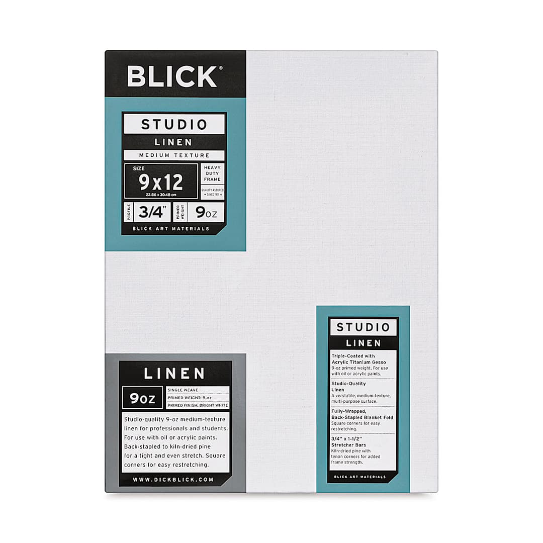 Open in modal - Blick Studio Linen Stretched Canvas - 9" x 12", Traditional 3/4" Profile