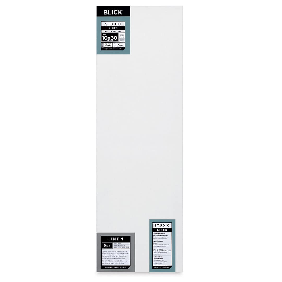 Open in modal - Blick Studio Linen Stretched Canvas - 10" x 30", Traditional 3/4" Profile