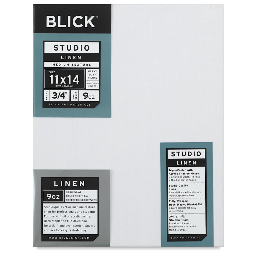 Open in modal - Blick Studio Linen Stretched Canvas - 11" x 14", Traditional 3/4" Profile