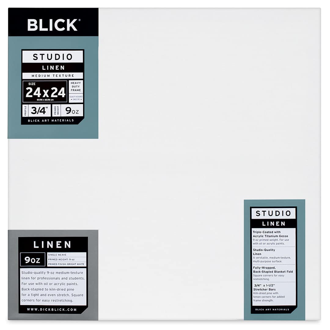Open in modal - Blick Studio Linen Stretched Canvas - 24" x 24", Traditional 3/4" Profile