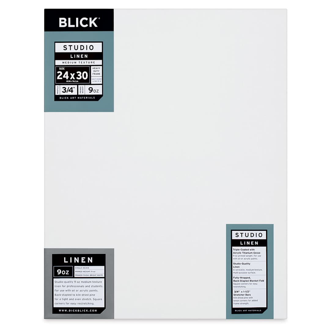 Open in modal - Blick Studio Linen Stretched Canvas - 24" x 30", Traditional 3/4" Profile