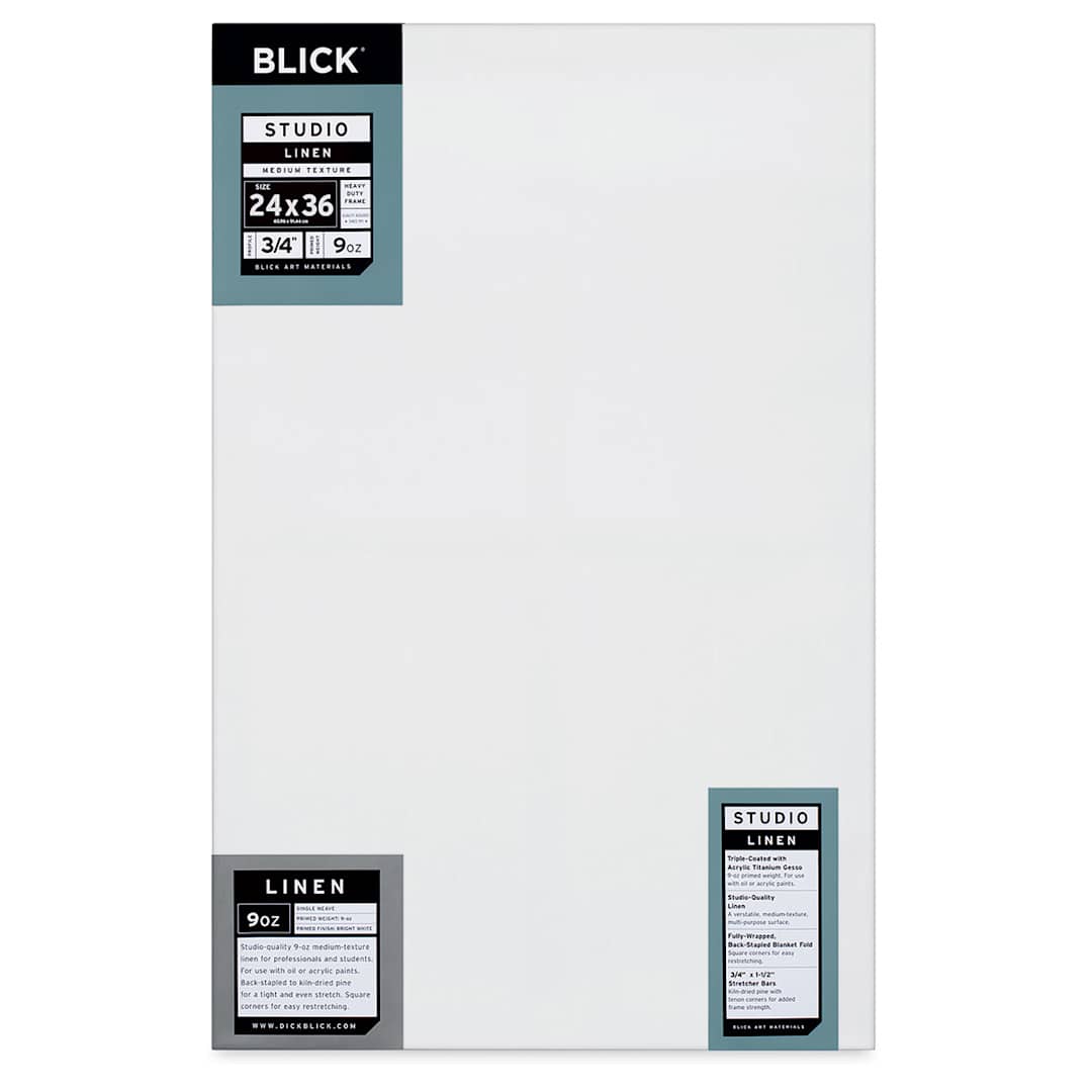 Open in modal - Blick Studio Linen Stretched Canvas - 24" x 36", Traditional 3/4" Profile