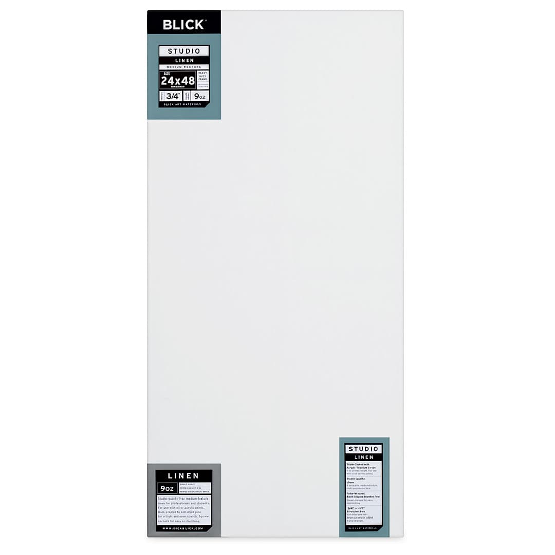 Open in modal - Blick Studio Linen Stretched Canvas - 24" x 48", Traditional 3/4" Profile