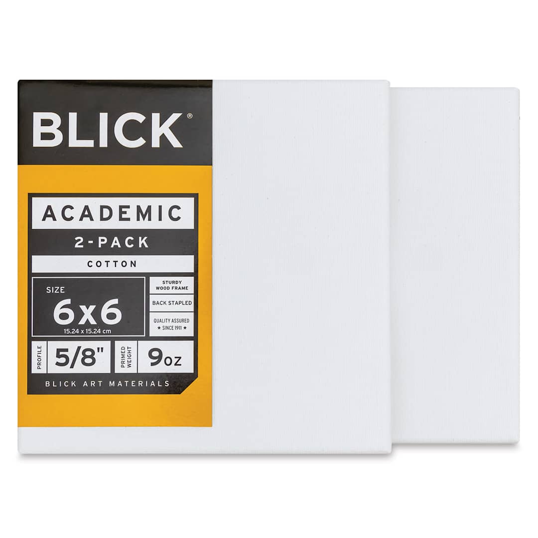 Open in modal - Blick Academic Cotton Stretched Canvas Pack - 6" x 6", Pkg of 2
