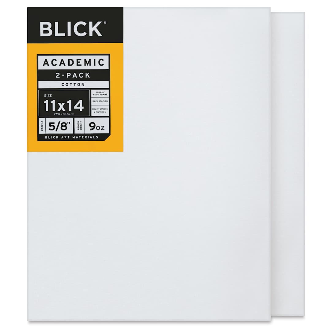 Open in modal - Blick Academic Cotton Stretched Canvas Pack - 11" x 14", Pkg of 2